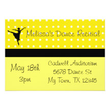 Yellow Polka-Dot Dance Recital Announcements