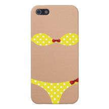 Yellow Polka-Dot iBikini Case For iPhone 5