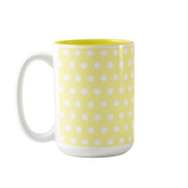 Yellow polka dots pattern. Spotty. Mugs
