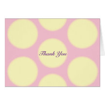 Yellow Polka Dots Thank You Greeting Cards