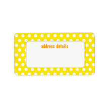 Yellow Polkadot Personalized Address Labels