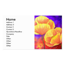 Yellow Poppy Flower Art - Business Card