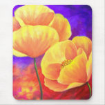 Yellow Poppy Flower Painting Art mousepads