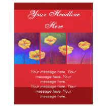 Yellow Poppy Flower Painting - Multi Flyers
