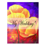 Yellow Poppy Flower Wedding Day - Multi Post Cards