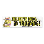 Yellow Pup Democrat In Training Bumper Sticker 