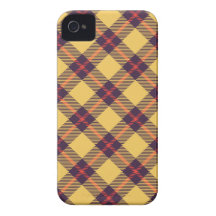 Yellow, purple and red tartan Case-Mate iPhone 4 case