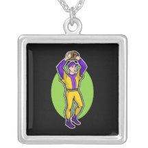 yellow purple pitcher custom necklace