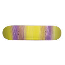 Yellow Purple Waves Abstract Skateboard Decks