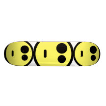 Yellow Questioning Smiley Face Skate Board