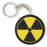 Yellow Radiation Symbol Keychain