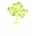 Yellow Recycle Tree Long Sleeve Womens Shirt