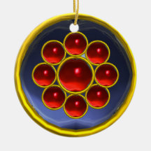 YELLOW RED BLUE GEMSTONE MON ORNAMENT