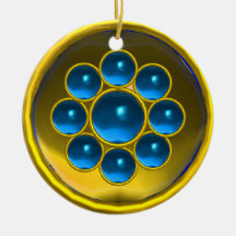 YELLOW RED BLUE SAPPHIRE GEMSTONE MON CHRISTMAS TREE ORNAMENT
