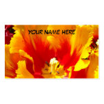 Yellow Red Business Cards Tulip Flower Unique