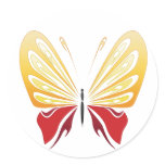 yellow red butterfly Sticker