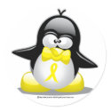 Yellow Ribbon Penguin stickers