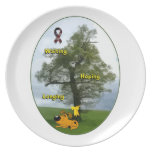 Yellow Ribbon - Pumpkin Waiting, Hoping, Longing Dinner Plate