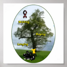 Yellow Ribbon - Shadow Waiting, Hoping, Longing Print