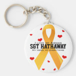 Yellow Ribbon: White Keychain