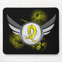 Yellow Ribbon With Wings Endometriosis Mouse Pads