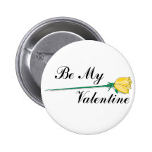 Yellow Rose Be My Valentine Pin
