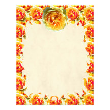 Yellow Rose Bloom Flame Letterhead