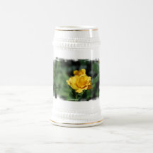Yellow Rose Bud  Beer Stein Coffee Mugs