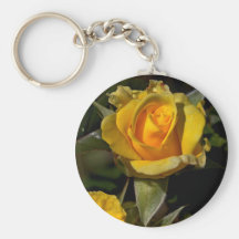 Yellow Rose Bud Key Chain