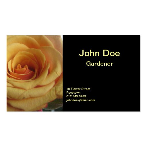 Yellow rose business cards