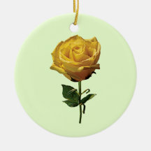 Yellow Rose Christmas Tree Ornament