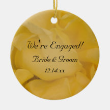 Yellow Rose Engagement Ornament