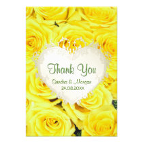 Yellow Rose Floral Wedding Thank You invitations