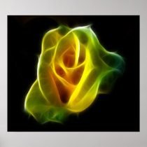 Yellow Rose of flames Poster