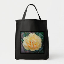 Yellow Rose, on black background. Bag