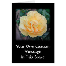Yellow Rose, on black background. Greeting Card