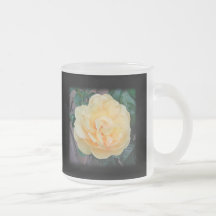 Yellow Rose, on black background. Mug