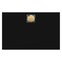 Yellow Rose, on black background. Custom Stationery