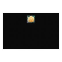 Yellow Rose, on black background. Custom Stationery