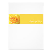 Yellow Rose - Order of Day/Ceremony Invites