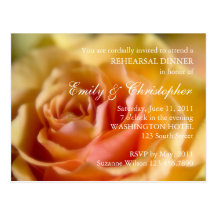 Yellow Rose • Rehearsal Dinner Invitation Post Cards