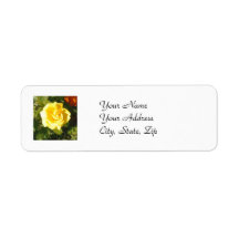 Yellow Rose Return Address Label