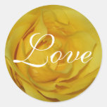 yellow rose round sticker