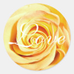 Yellow Rose Round Stickers