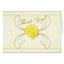 Yellow Rose Thank You Notecard