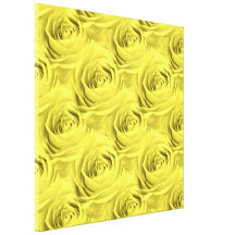 Yellow Rose Wallpaper Pattern Stretched Canvas Print