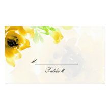 Yellow Rose Wedding Place Cards Business Card