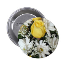Yellow Rose white daisies Buttons
