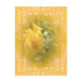 Yellow Rose with Design Postcards