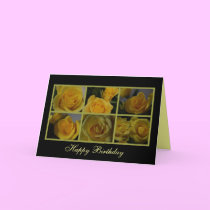 Yellow Roses Happy Birthday cards